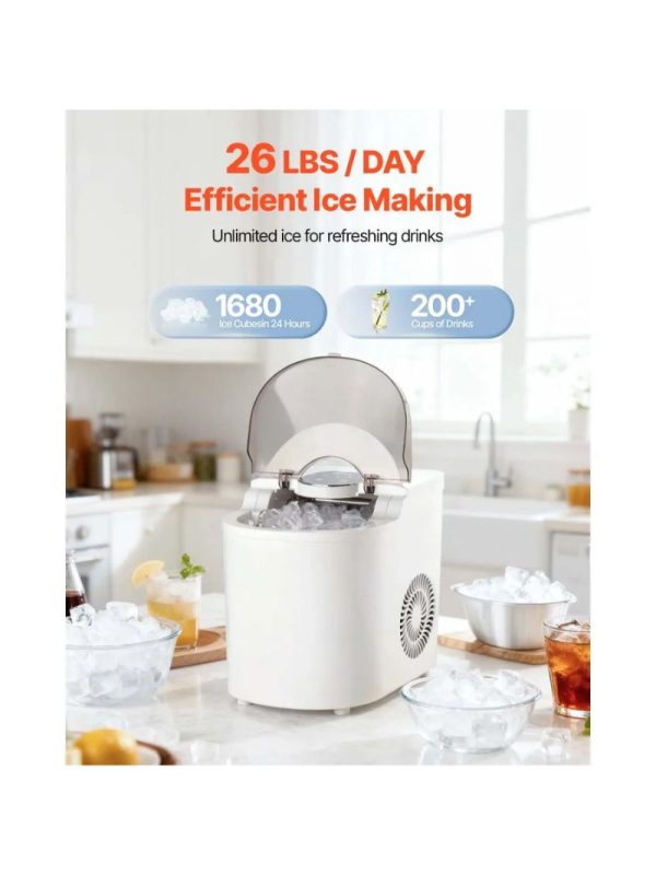 Επιτραπέζια Παγομηχανή VEVOR Compact 0.83L – 12kg/24h με 2 Μεγέθη Πάγου & Auto Clean