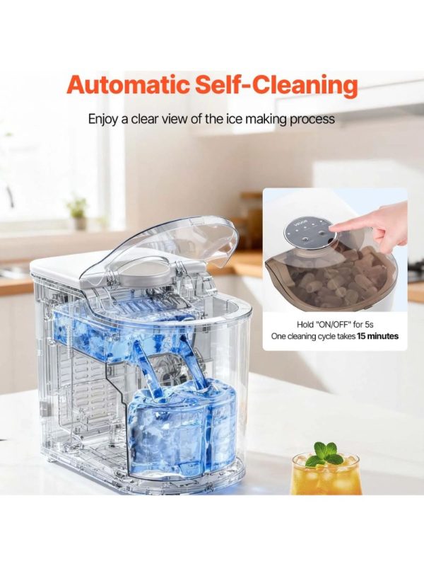 Επιτραπέζια Παγομηχανή VEVOR Compact 0.83L – 12kg/24h με 2 Μεγέθη Πάγου & Auto Clean
