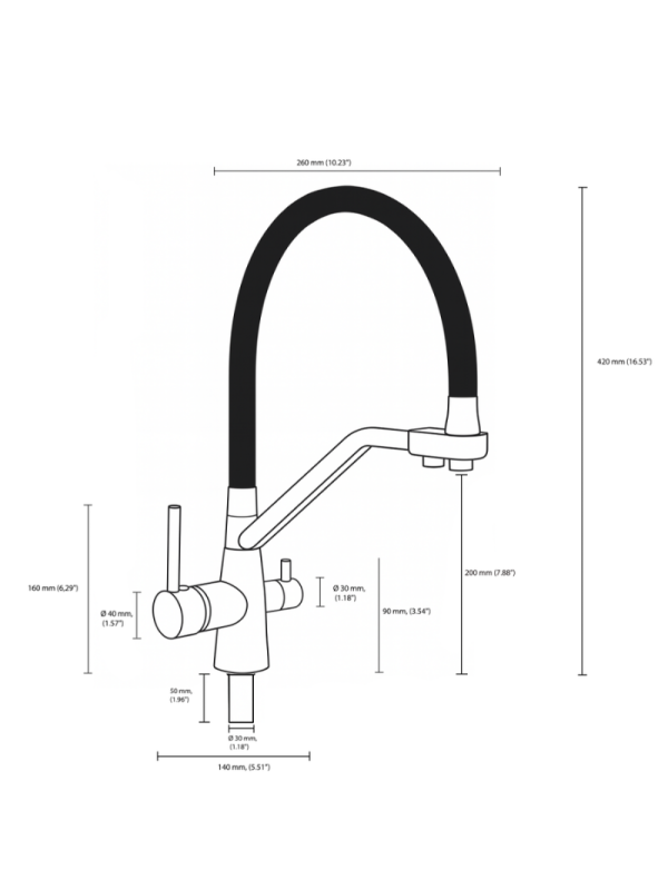 Τρίοδη Βρύση Κουζίνας 3 in 1 Faucet Pivot