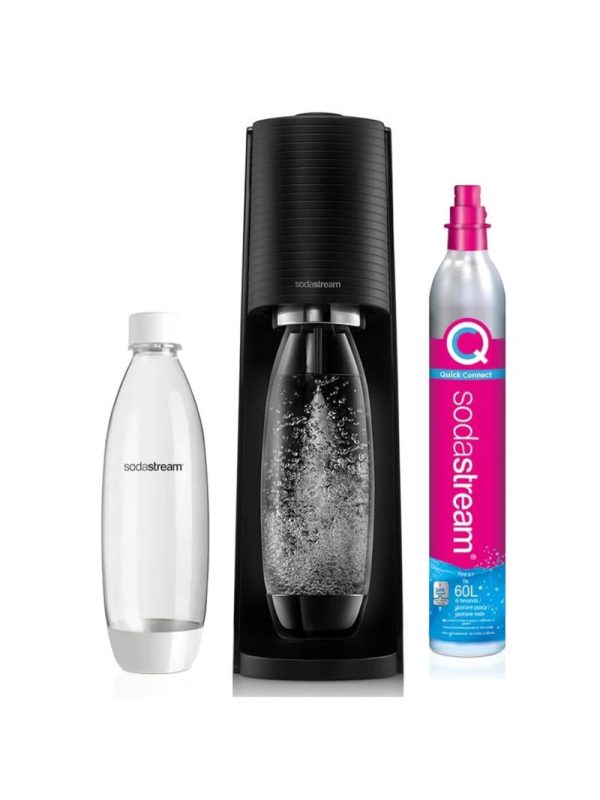 Sodastream Terra Black Συσκευή Παρασκευής Ανθρακούχου Νερού www.filtrareto.gr Συσκευή παρασκευής ανθρακούχου νερού Sodastream Terra Black με φιάλη Quick Connect