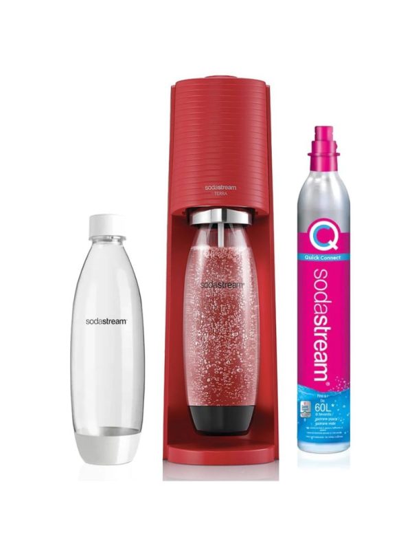 Συσκευή παρασκευής ανθρακούχου νερού Sodastream Terra Red με φιάλη Quick Connect
